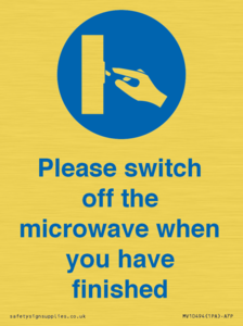 Please switch off the microwave when you have finished